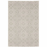 7' X 9' Gray and Ivory Floral Stain Resistant Indoor Outdoor Area Rug - Homeroots - Flyclothing LLC