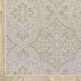 7' X 9' Gray and Ivory Floral Stain Resistant Indoor Outdoor Area Rug - Homeroots - Flyclothing LLC