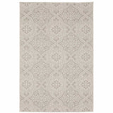 8' X 10' Gray and Ivory Floral Stain Resistant Indoor Outdoor Area Rug - Homeroots - Flyclothing LLC