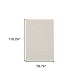7' X 9' Gray and Ivory Geometric Stain Resistant Indoor Outdoor Area Rug - Homeroots - Flyclothing LLC