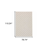 7' X 9' Gray and Ivory Geometric Stain Resistant Indoor Outdoor Area Rug - Homeroots - Flyclothing LLC
