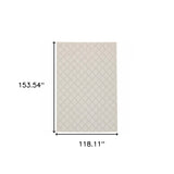 10' X 13' Gray and Ivory Geometric Stain Resistant Indoor Outdoor Area Rug - Homeroots - Flyclothing LLC