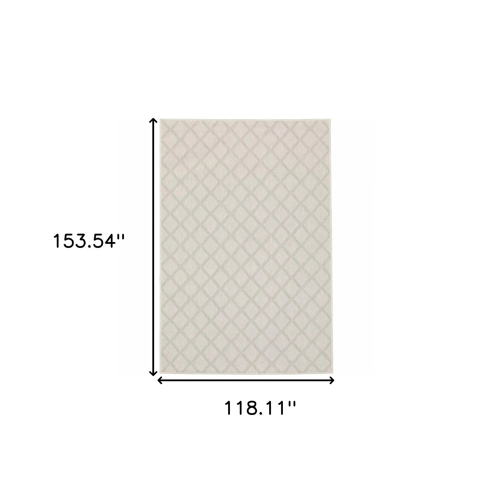 10' X 13' Gray and Ivory Geometric Stain Resistant Indoor Outdoor Area Rug - Homeroots - Flyclothing LLC