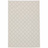 10' X 13' Gray and Ivory Geometric Stain Resistant Indoor Outdoor Area Rug
