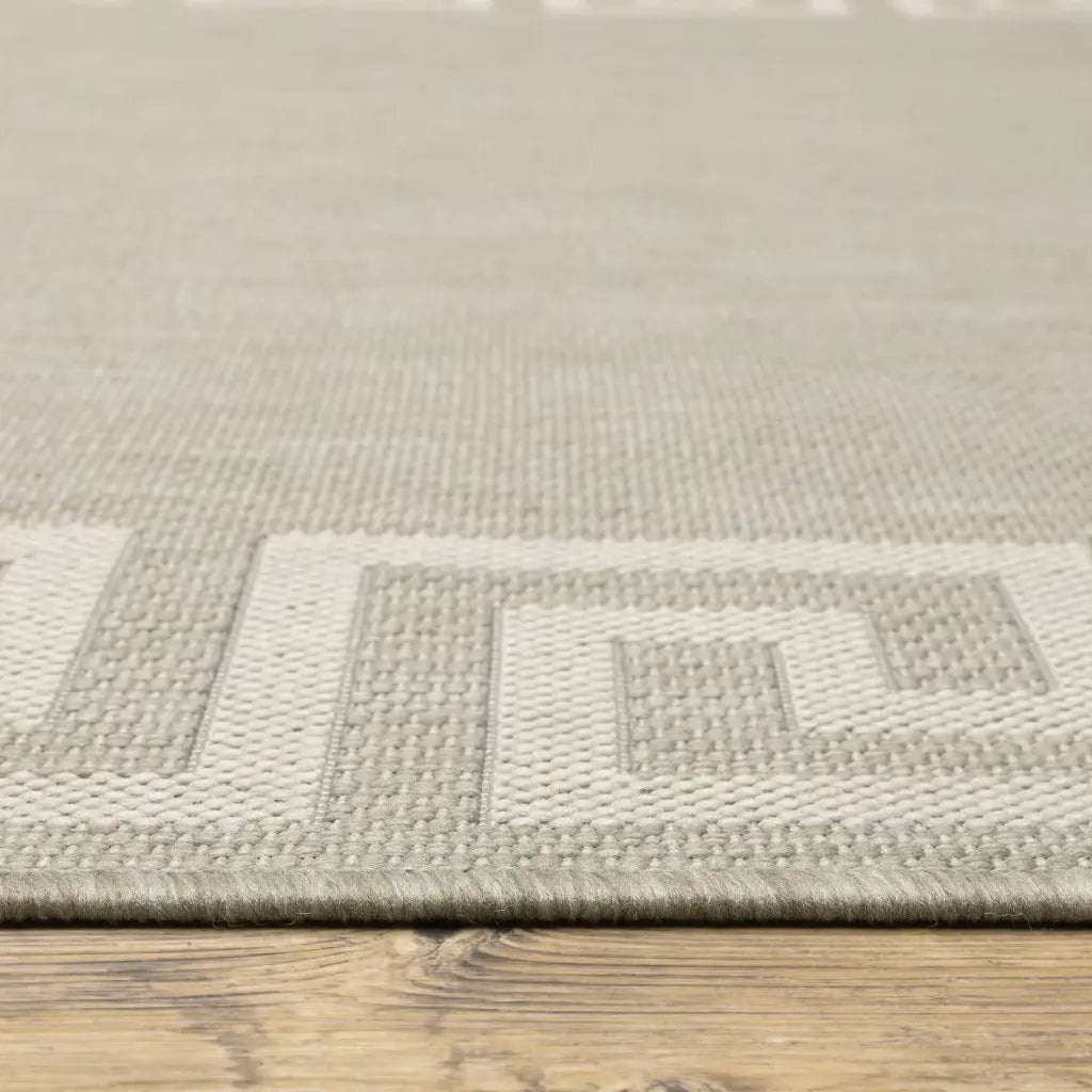 2' X 7' Gray and Ivory Stain Resistant Indoor Outdoor Area Rug - Homeroots - Flyclothing LLC