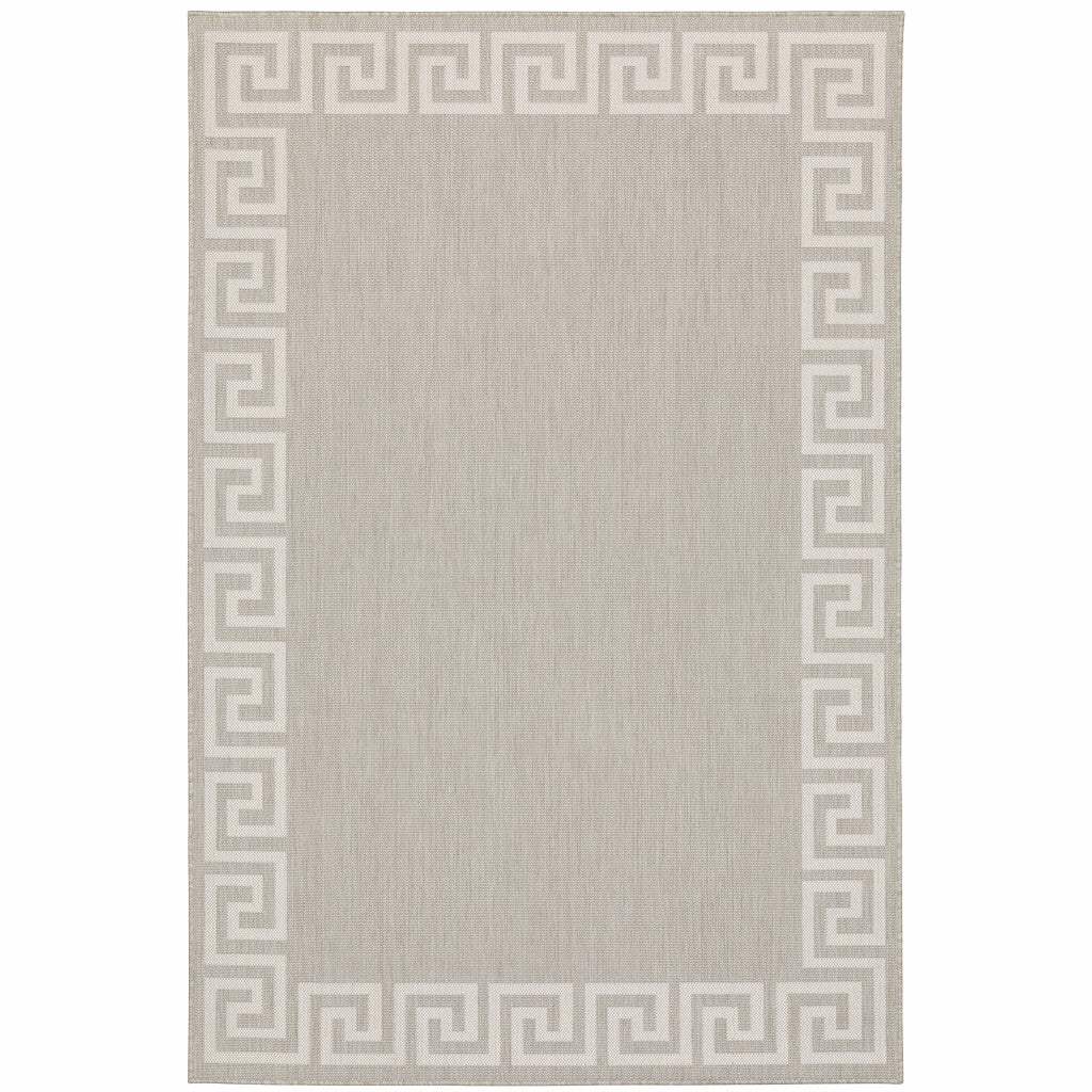 5' X 7' Gray and Ivory Stain Resistant Indoor Outdoor Area Rug - Homeroots - Flyclothing LLC