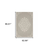 5' X 7' Gray and Ivory Oriental Stain Resistant Indoor Outdoor Area Rug - Homeroots - Flyclothing LLC