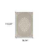 7' X 9' Gray and Ivory Oriental Stain Resistant Indoor Outdoor Area Rug - Homeroots - Flyclothing LLC