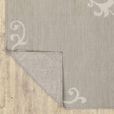 10' X 13' Gray and Ivory Oriental Stain Resistant Indoor Outdoor Area Rug - Homeroots - Flyclothing LLC