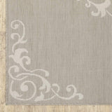 10' X 13' Gray and Ivory Oriental Stain Resistant Indoor Outdoor Area Rug - Homeroots - Flyclothing LLC