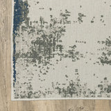 2' X 4' Blue and Beige Abstract Stain Resistant Indoor Outdoor Area Rug - Homeroots - Flyclothing LLC