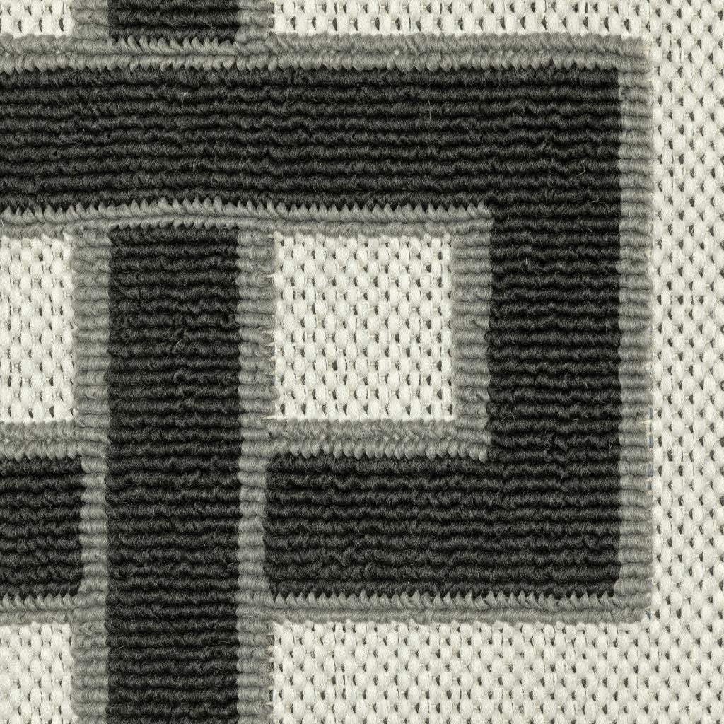 2' X 4' Beige and Black Stain Resistant Indoor Outdoor Area Rug - Homeroots - Flyclothing LLC