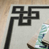 3' X 5' Beige and Black Stain Resistant Indoor Outdoor Area Rug - Homeroots - Flyclothing LLC