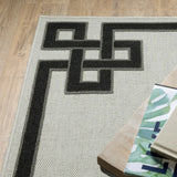 5' X 7' Beige and Black Stain Resistant Indoor Outdoor Area Rug - Homeroots - Flyclothing LLC