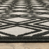 2' X 4' Beige and Black Geometric Stain Resistant Indoor Outdoor Area Rug - Homeroots - Flyclothing LLC