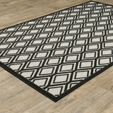 2' X 4' Beige and Black Geometric Stain Resistant Indoor Outdoor Area Rug - Homeroots - Flyclothing LLC