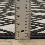 2' X 4' Beige and Black Geometric Stain Resistant Indoor Outdoor Area Rug - Homeroots - Flyclothing LLC