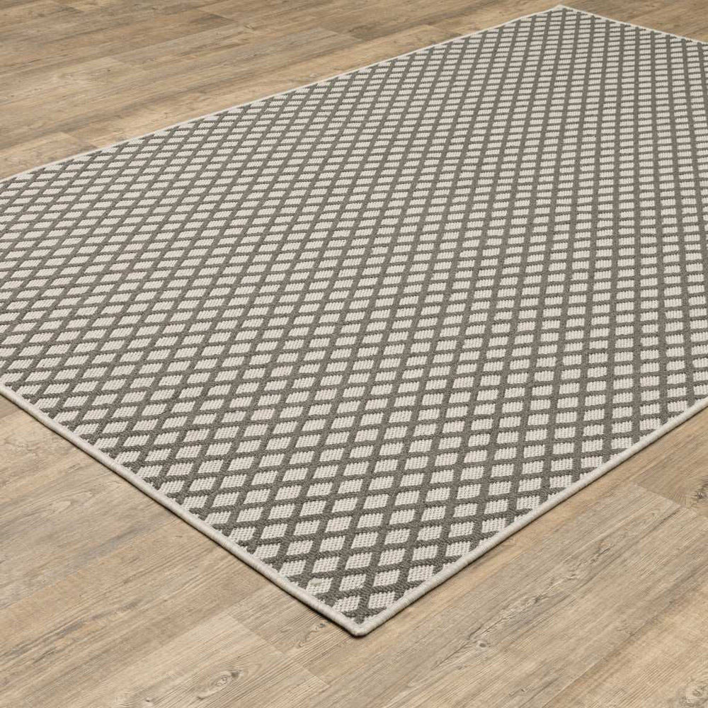 2' X 4' Beige Geometric Stain Resistant Indoor Outdoor Area Rug - Homeroots - Flyclothing LLC