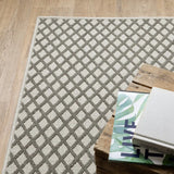 2' X 4' Beige Geometric Stain Resistant Indoor Outdoor Area Rug - Homeroots - Flyclothing LLC