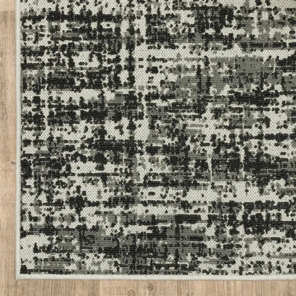 2' X 4' Beige and Black Abstract Stain Resistant Indoor Outdoor Area Rug - Homeroots - Flyclothing LLC