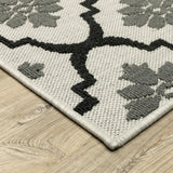 2' X 4' Beige and Black Geometric Stain Resistant Indoor Outdoor Area Rug - Homeroots - Flyclothing LLC