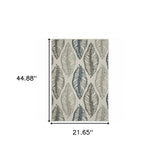 2' X 4' Beige Floral Stain Resistant Indoor Outdoor Area Rug - Homeroots - Flyclothing LLC