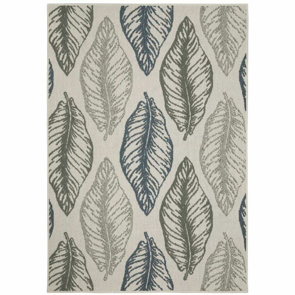 2' X 4' Beige Floral Stain Resistant Indoor Outdoor Area Rug - Homeroots - Flyclothing LLC