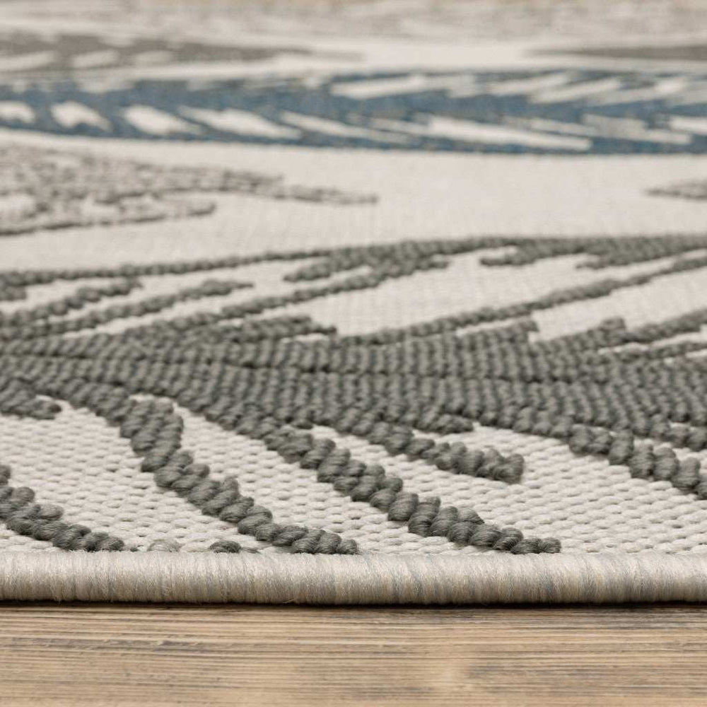 2' X 4' Beige Floral Stain Resistant Indoor Outdoor Area Rug - Homeroots - Flyclothing LLC