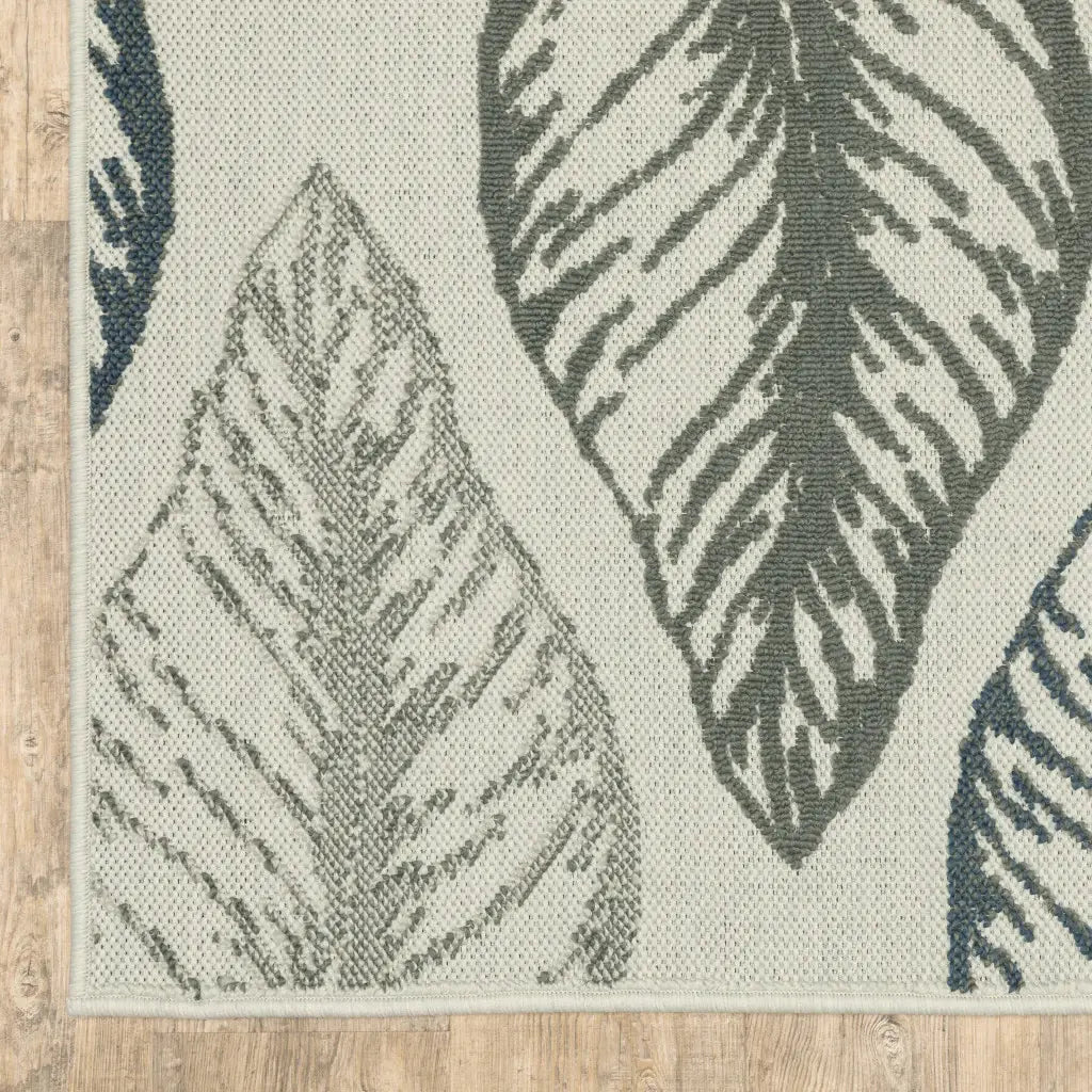 2' X 4' Beige Floral Stain Resistant Indoor Outdoor Area Rug - Homeroots - Flyclothing LLC