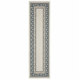 2' X 7' Blue and Beige Stain Resistant Indoor Outdoor Area Rug - Homeroots - Flyclothing LLC