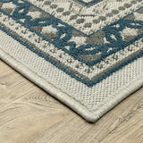 2' X 7' Blue and Beige Stain Resistant Indoor Outdoor Area Rug - Homeroots - Flyclothing LLC