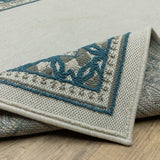 2' X 7' Blue and Beige Stain Resistant Indoor Outdoor Area Rug - Homeroots - Flyclothing LLC