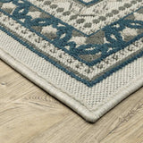8' X 10' Blue and Beige Stain Resistant Indoor Outdoor Area Rug - Homeroots - Flyclothing LLC