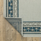 8' X 10' Blue and Beige Stain Resistant Indoor Outdoor Area Rug - Homeroots - Flyclothing LLC