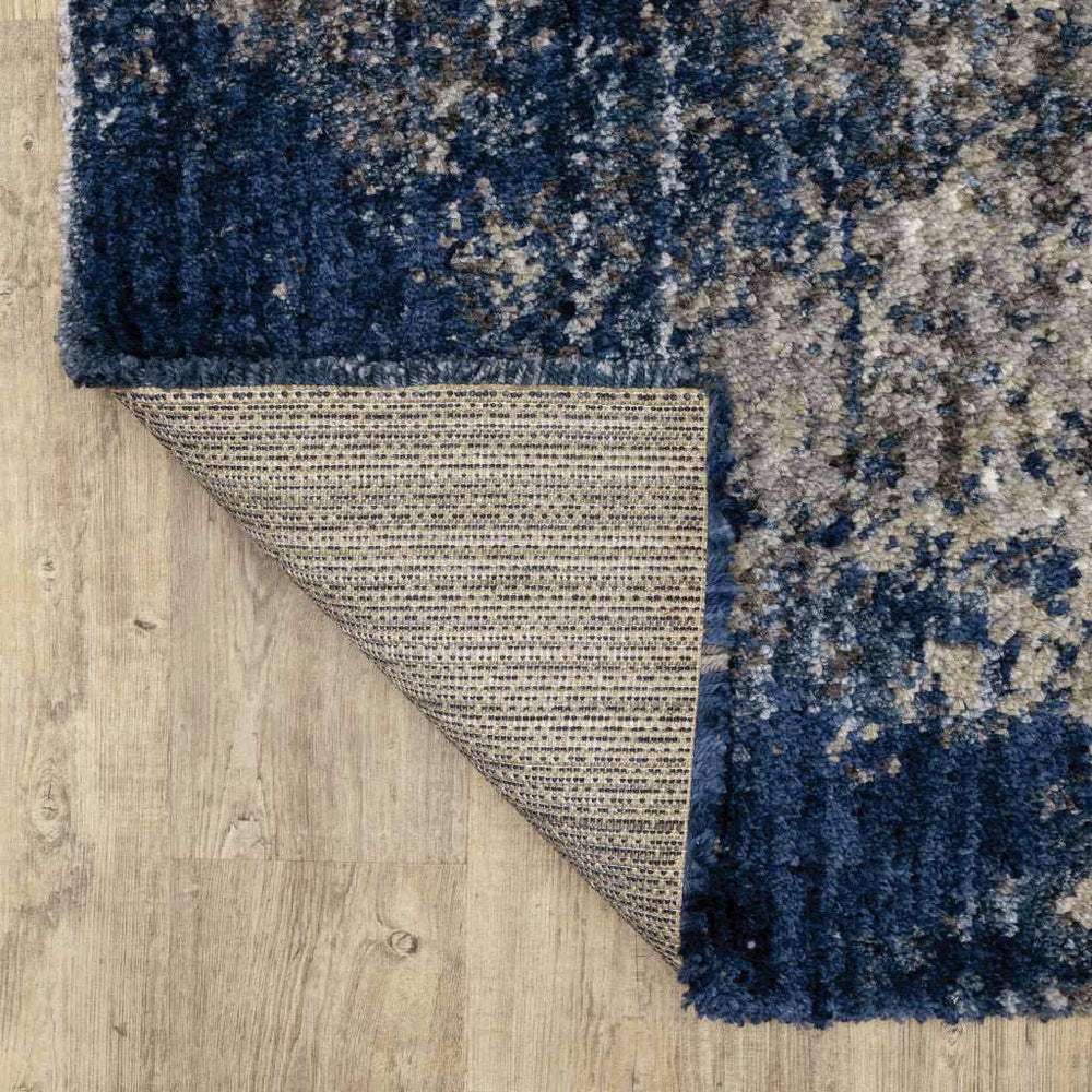 7' X 10' Blue and Gray Abstract Shag Power Loom Area Rug - Homeroots - Flyclothing LLC