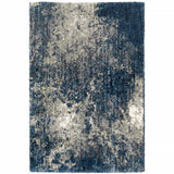 10' X 13' Blue And Grey Abstract Shag Power Loom Stain Resistant Area Rug - Homeroots - Flyclothing LLC