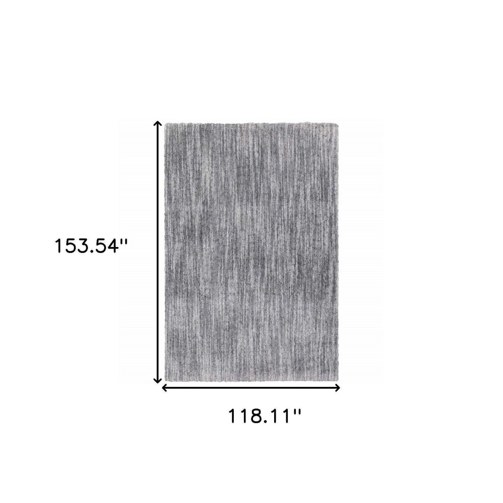 10' X 13' Grey Shag Power Loom Stain Resistant Area Rug - Homeroots - Flyclothing LLC