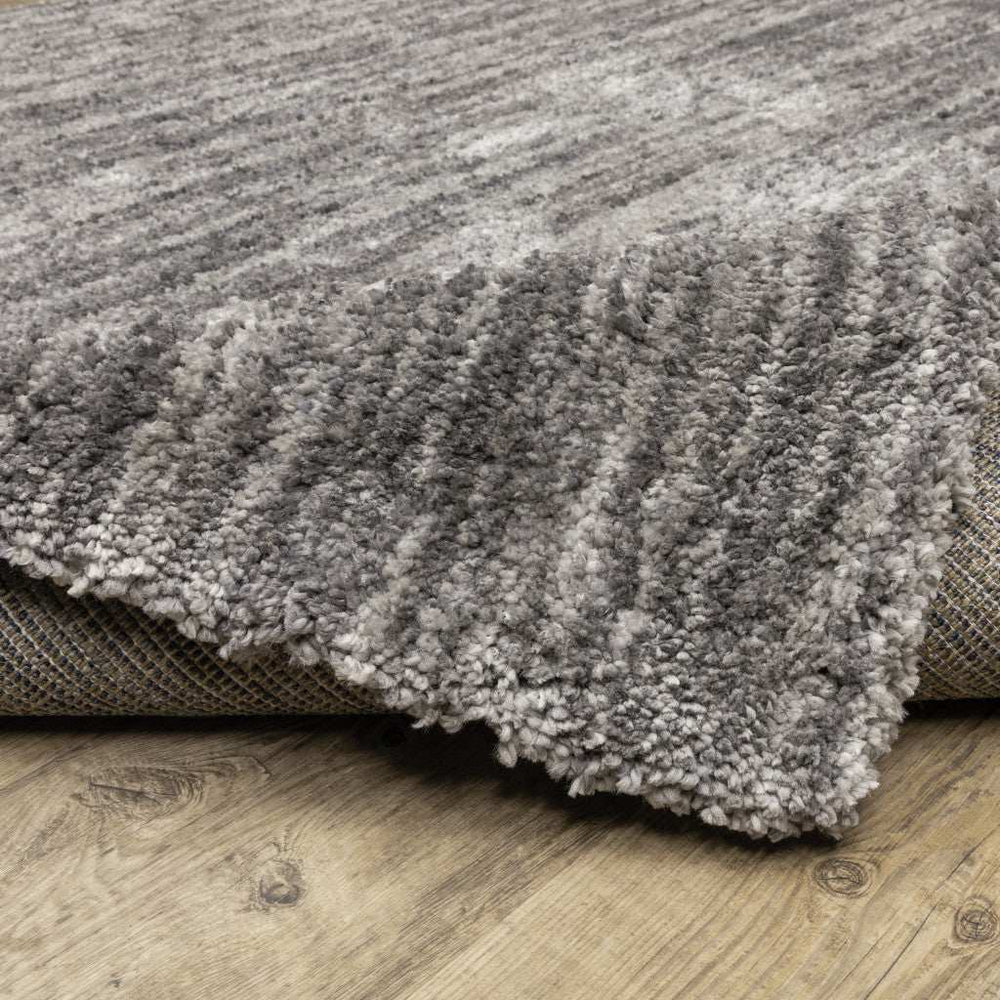 10' X 13' Grey Shag Power Loom Stain Resistant Area Rug - Homeroots - Flyclothing LLC