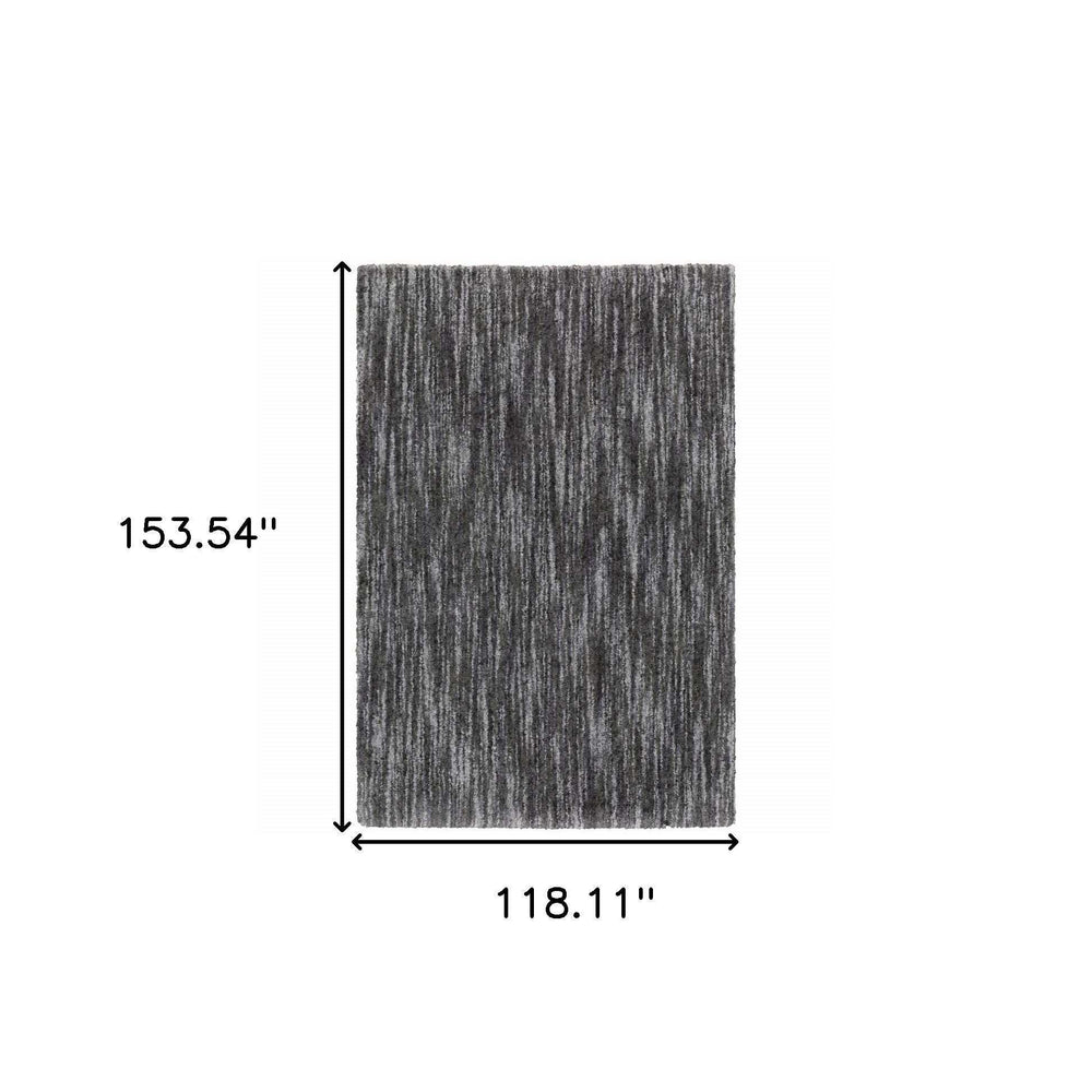 10' X 13' Charcoal Shag Power Loom Stain Resistant Area Rug - Homeroots - Flyclothing LLC