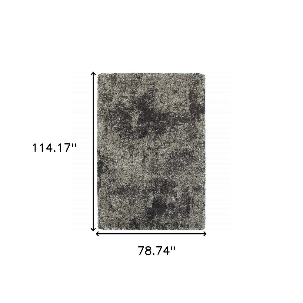 7' X 10' Gray Abstract Shag Power Loom Area Rug - Homeroots - Flyclothing LLC