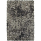 8' X 11' Charcoal Silver And Grey Abstract Shag Power Loom Stain Resistant Area Rug - Homeroots - Flyclothing LLC