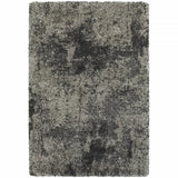 10' X 13' Charcoal Silver And Grey Abstract Shag Power Loom Stain Resistant Area Rug - Homeroots - Flyclothing LLC