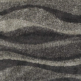 4' X 6' Charcoal Silver And Grey Abstract Shag Power Loom Stain Resistant Area Rug - Homeroots - Flyclothing LLC