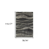 6' X 9' Charcoal Silver And Grey Abstract Shag Power Loom Stain Resistant Area Rug - Homeroots - Flyclothing LLC