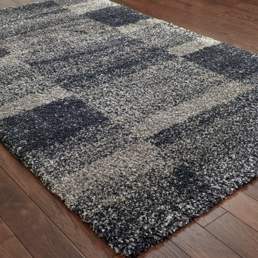 8' X 11' Gray Geometric Shag Power Loom Area Rug - Homeroots - Flyclothing LLC