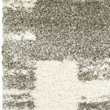 2' X 8' Gray And Ivory Geometric Shag Power Loom Runner Rug - Homeroots - Flyclothing LLC