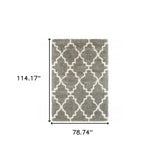 6' X 9' Grey And Ivory Geometric Shag Power Loom Stain Resistant Area Rug - Homeroots - Flyclothing LLC