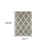 10' X 13' Grey And Ivory Geometric Shag Power Loom Stain Resistant Area Rug - Homeroots - Flyclothing LLC