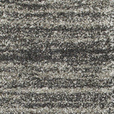 8' Black and Gray Geometric Shag Power Loom Runner Rug - Homeroots - Flyclothing LLC