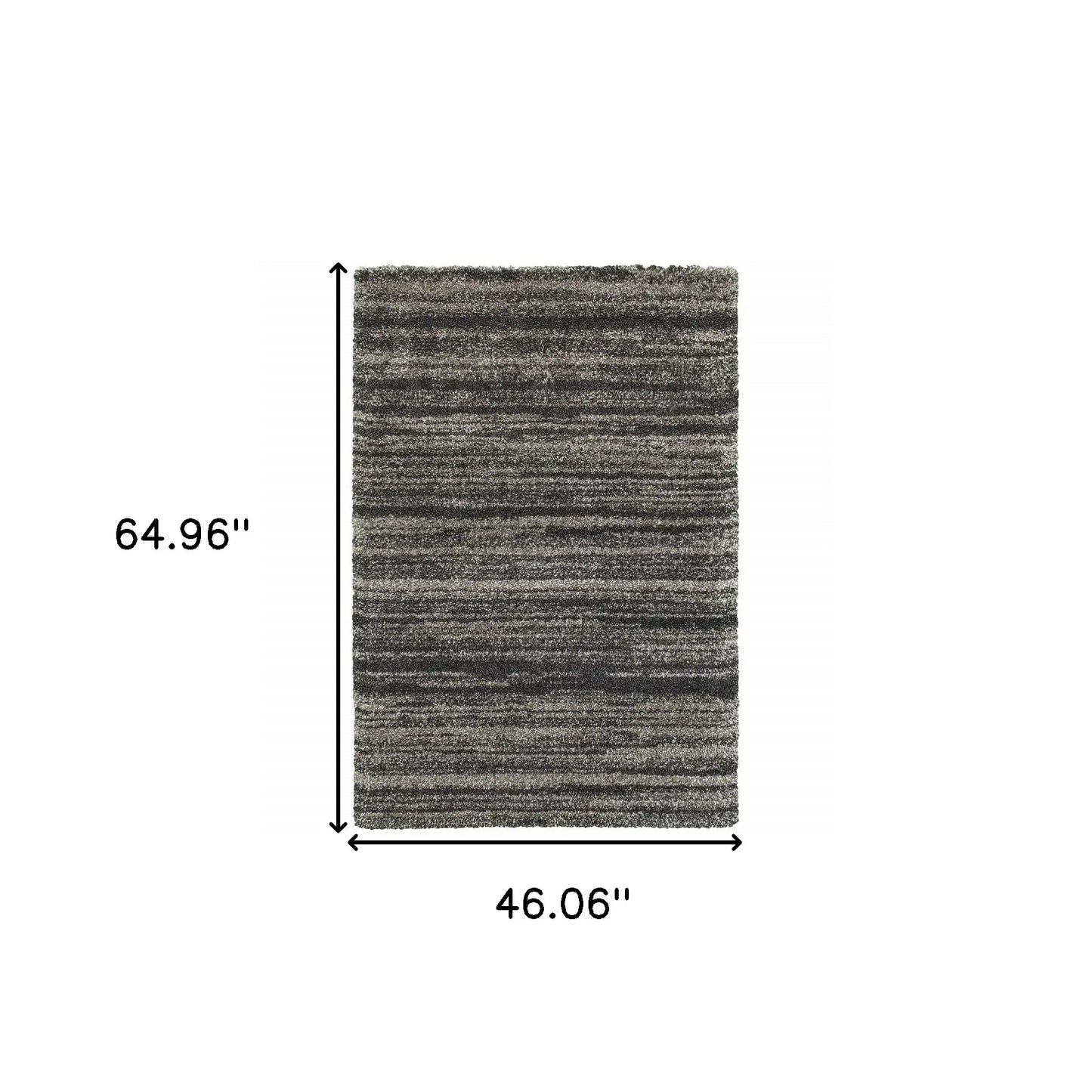 4' X 6' Charcoal Silver And Grey Geometric Shag Power Loom Stain Resistant Area Rug - Homeroots - Flyclothing LLC